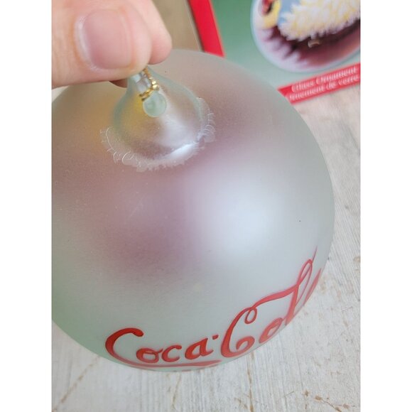 Vintage large Coca-Cola Santa Claus ornament ball Xmas set glass - Picture 9 of 12